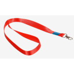 Лента для бейджа, 40 см, с металлическим карабином, КРАСНАЯ, ширина 15 мм 